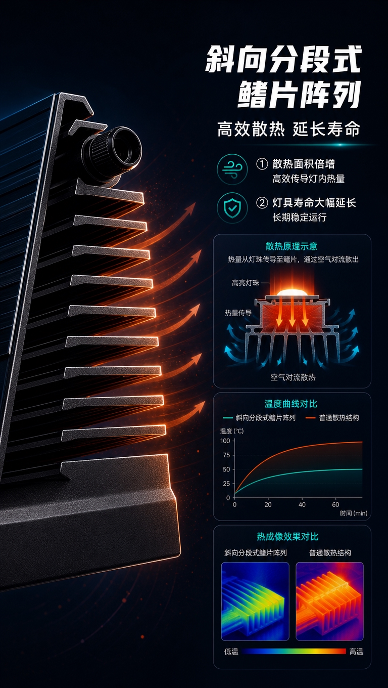 [商品] 使用【图7】补光灯侧视图；保留黑色长条灯体、斜向分段… - 图片创意预览