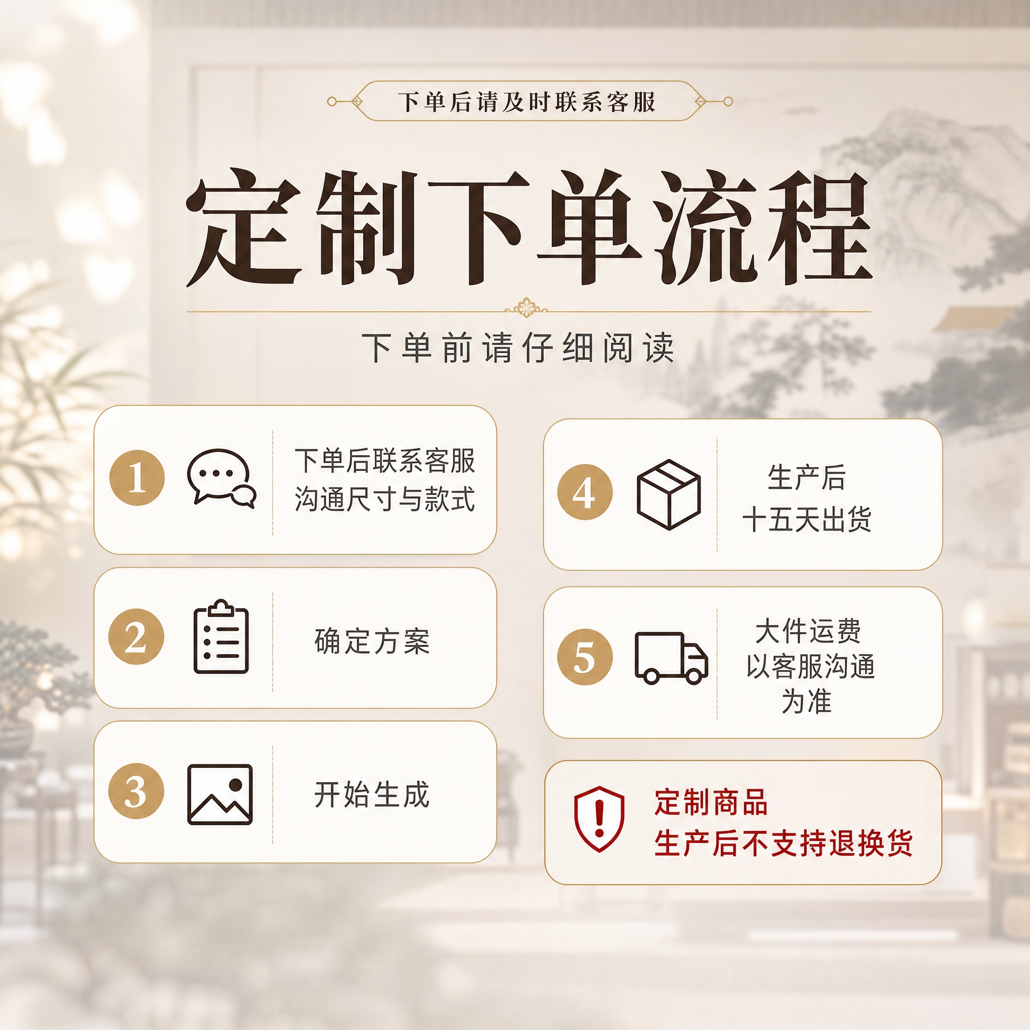 【主图-5】第五张为定制下单流程说明图，唯一任务是讲清定制流程… - 图片创意预览