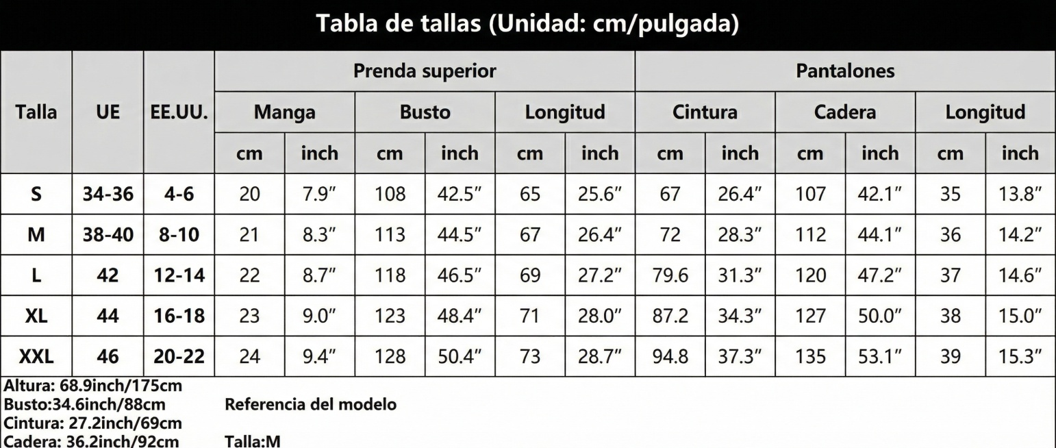 将图片中的英文文本替换为对应的西班牙语：SIZE CHART(Unit: cm/inch)替换为Tabla de tallas (Unidad: cm/pulgada)，TOP替换为Prenda su预览效果