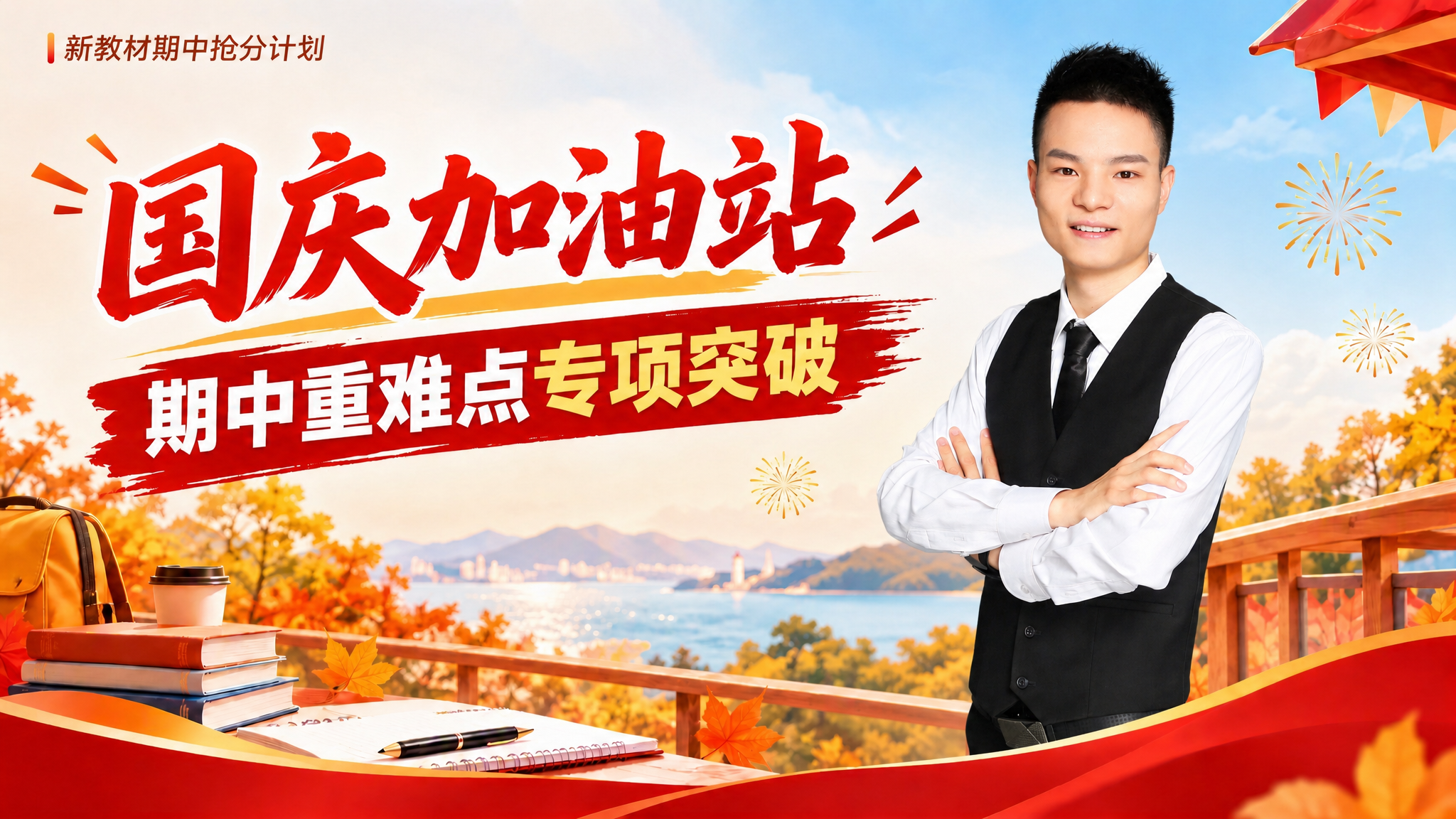 基于图1的海报版式和背景场景，将右侧的女性人物替换为图2中的男… - 图片创意预览