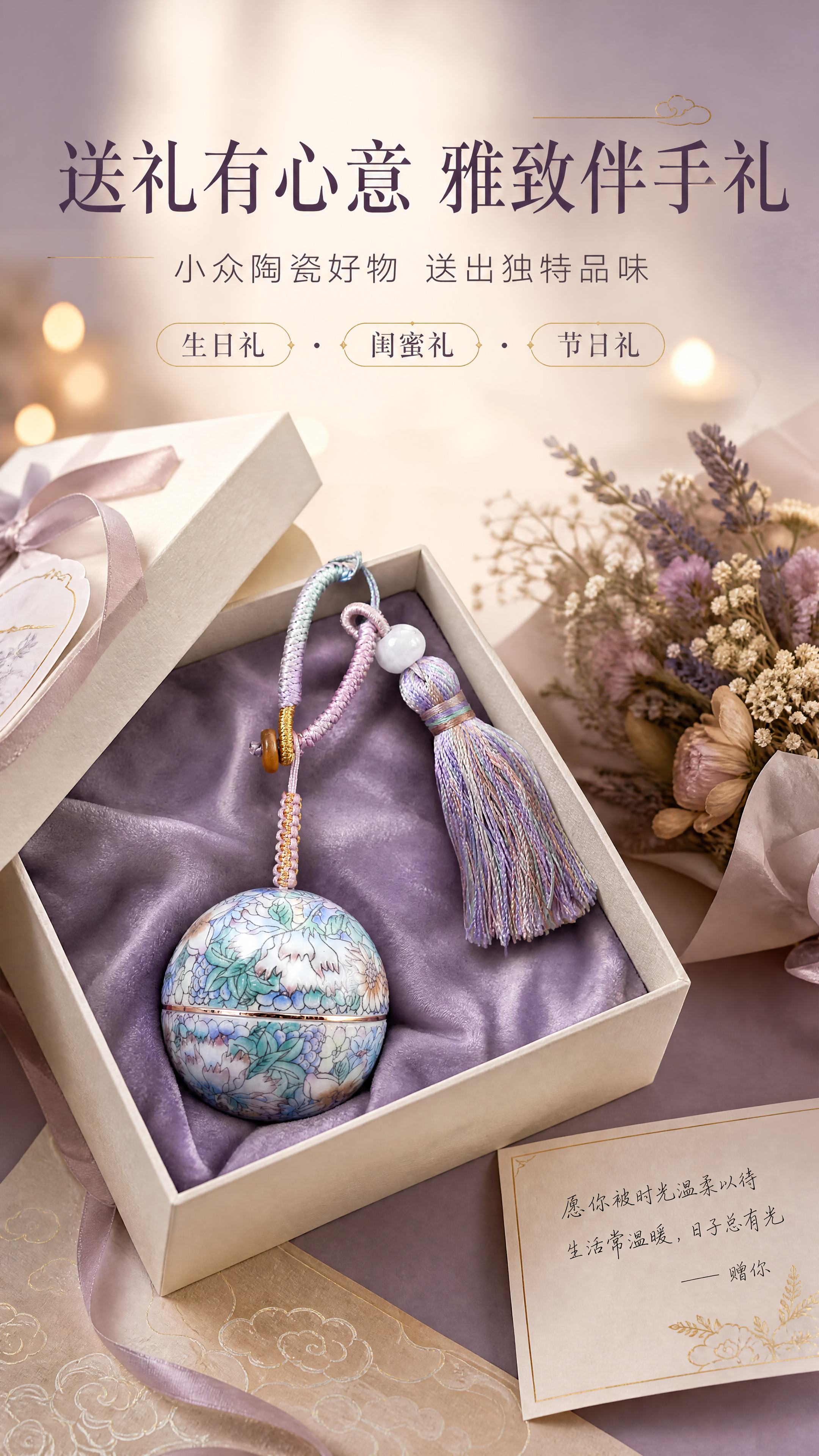 [商品] 使用【图1】国风万花款珐琅彩陶瓷球形分装罐挂件；保留… - 图片创意预览