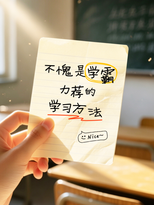 学霸学习方法分享实景风小红书封面预览效果