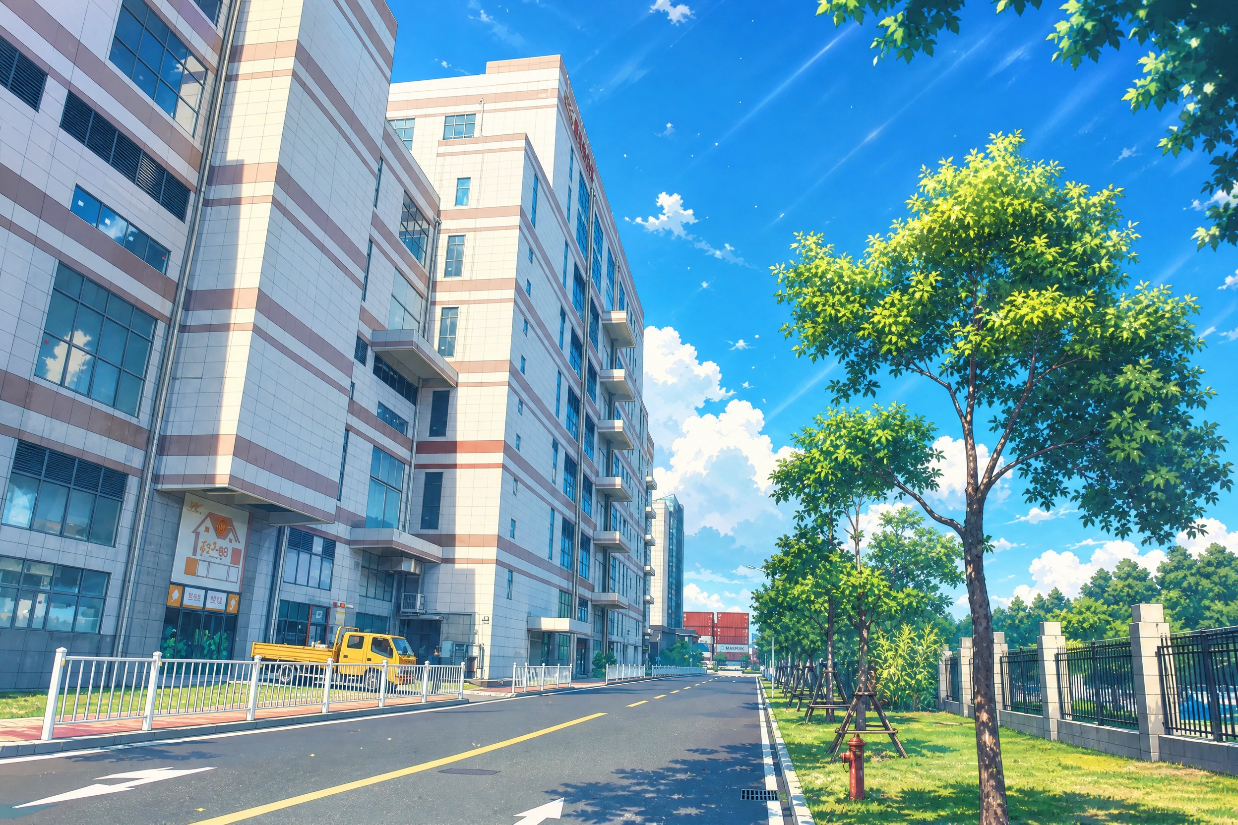 将这张城市街道建筑照片转换为日系动漫风格，保留原画面构图和主要… - 图片创意预览