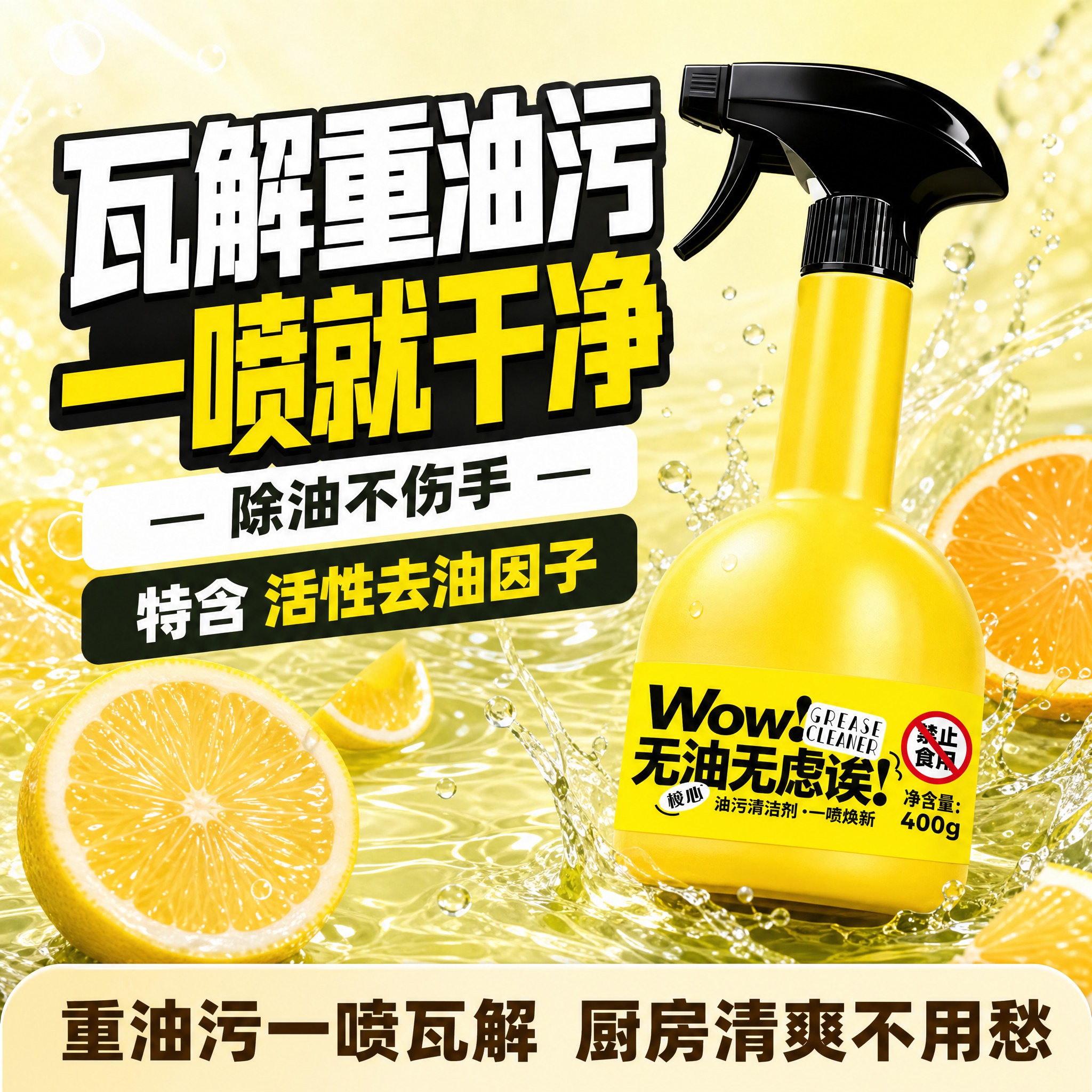 [单张主图] 梭心油污清洁剂（Wow! Grease Clea… - 图片创意预览