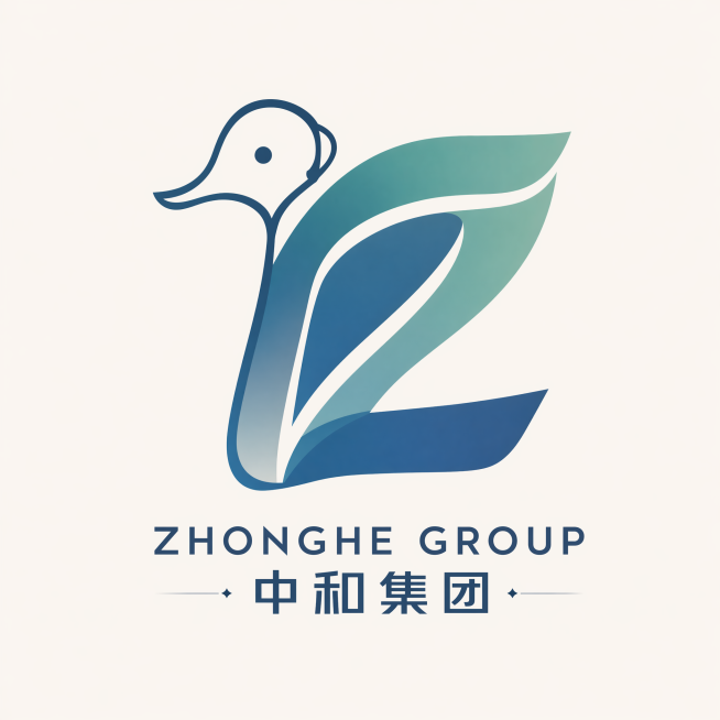 集团化公司LOGO设计，左上部分是鸽子脑袋衔接z字符号，柔和配色，符合新疆市场风格，简约大气的企业LOGO预览效果