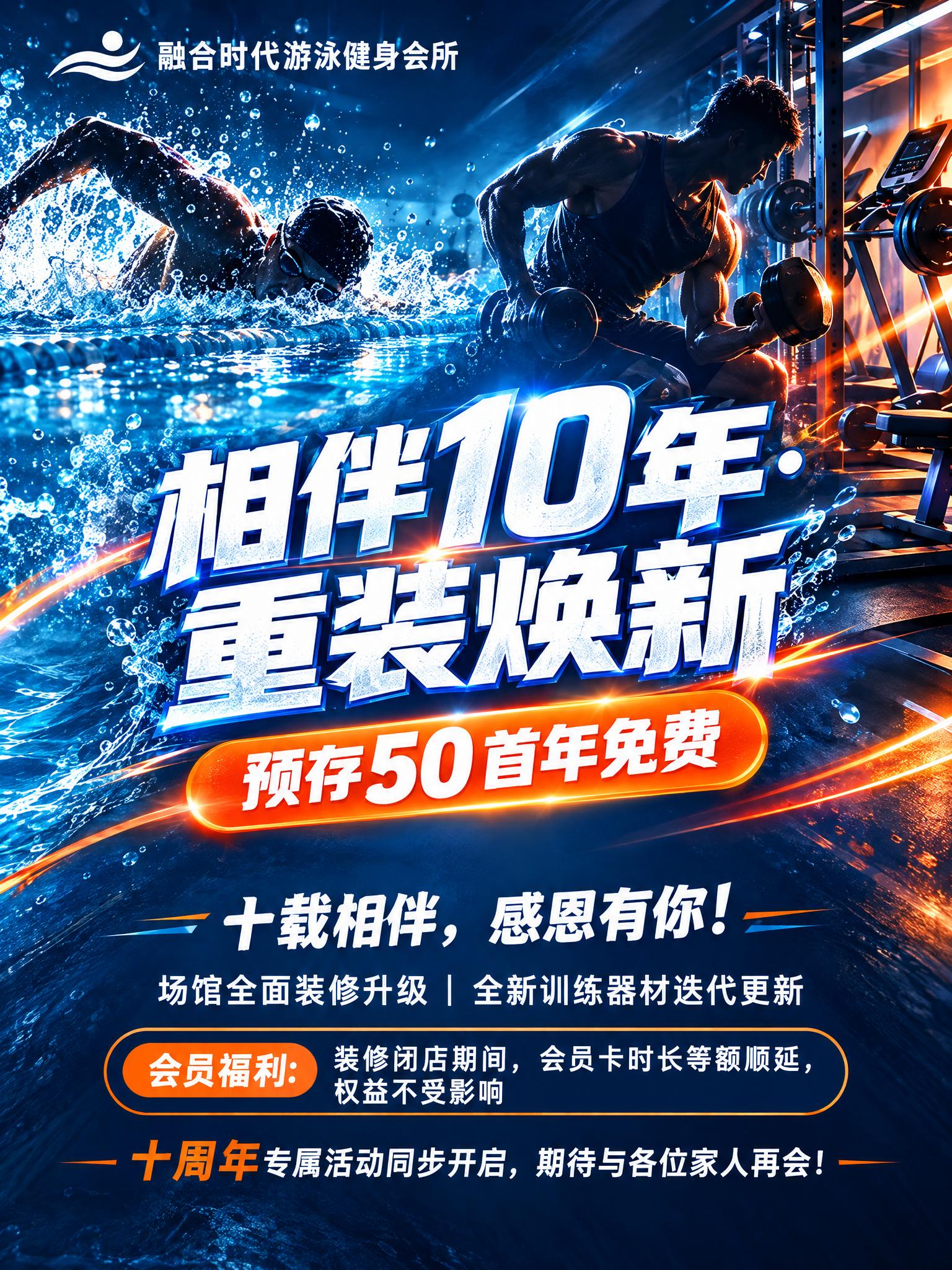 以参考图的泳池与健身器械实景为背景基底，重新设计一张21:28… - 图片创意预览