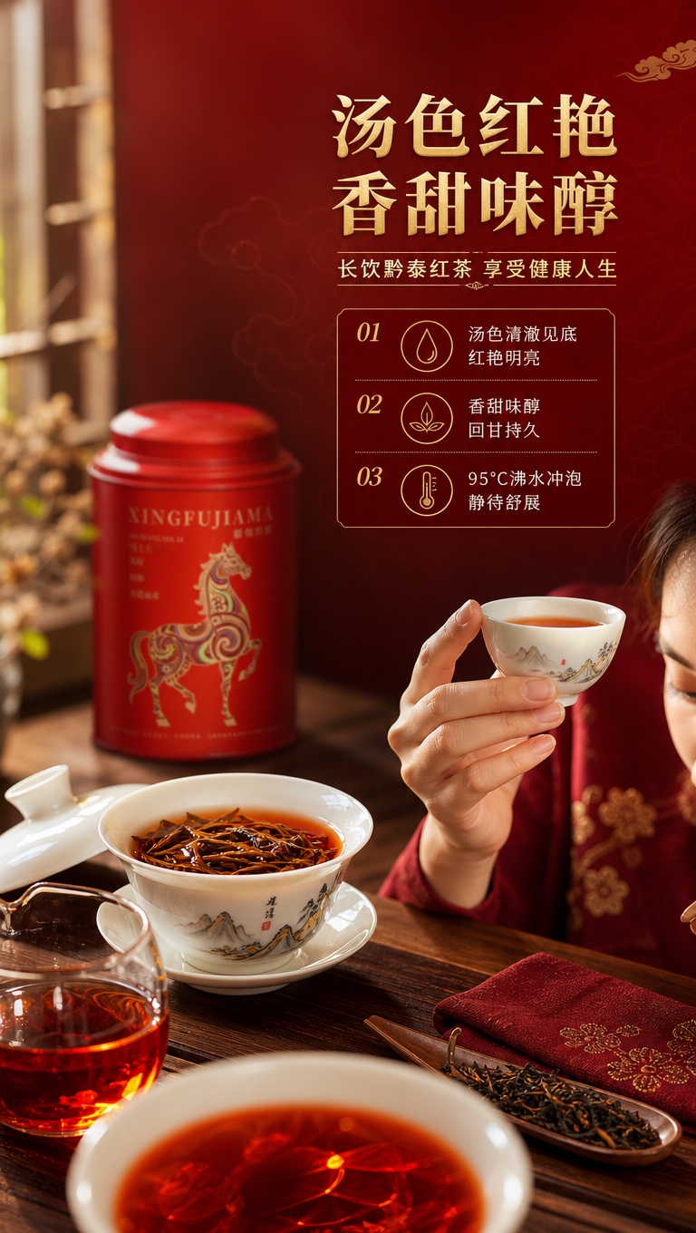 [商品] 使用【图1】红色茶罐作为产品元素，保留茶罐红金外观与… - 图片创意预览
