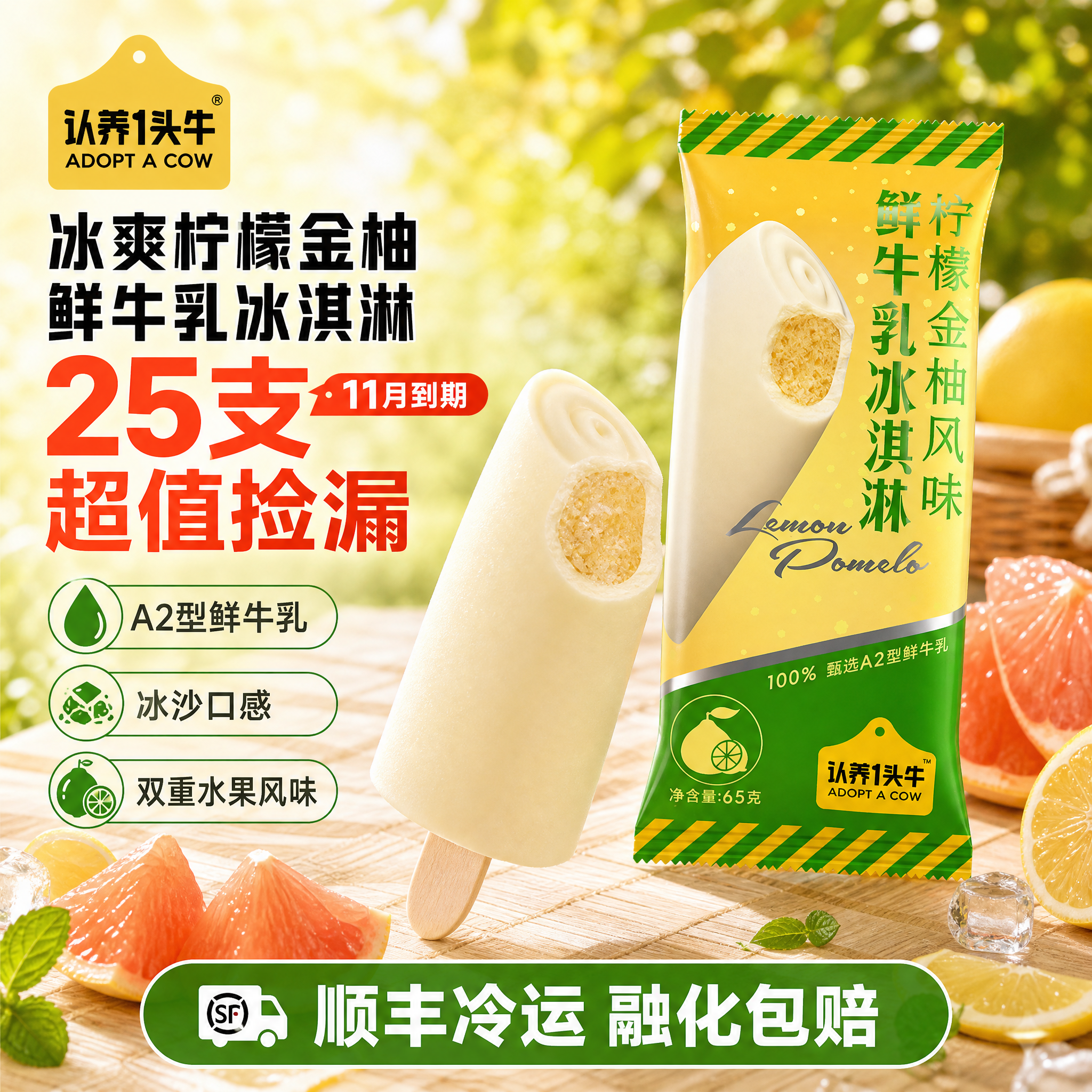 电商主图，1:1正方形，爆款促销感路线，清新夏日食欲感。 【画… - 图片创意预览