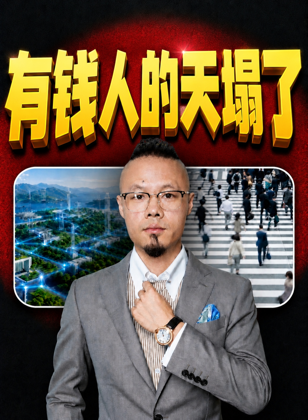 基于参考图进行修改，保留原图的黑红渐变背景、人物形象及位置、人… - 图片创意预览