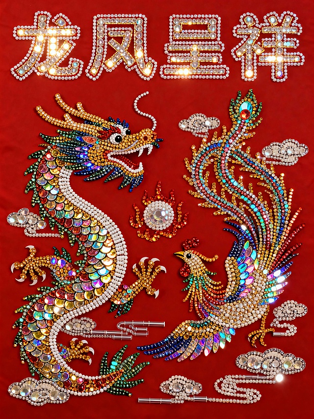 龙凤呈祥珠绣