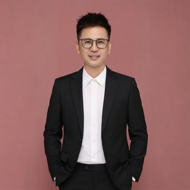 去除红色丝巾，扩图至大腿部位，双手手掌向内分别插在两侧裤兜预览效果