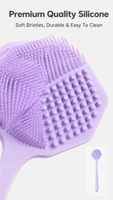 [Screen 4] Material detail macro shot. Focus on silicone bristle area from [image1], keep original b预览效果