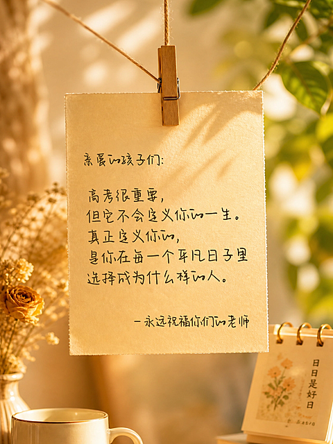 高考毕业祝福激励正能量语录分享温馨实景风小红书封面
