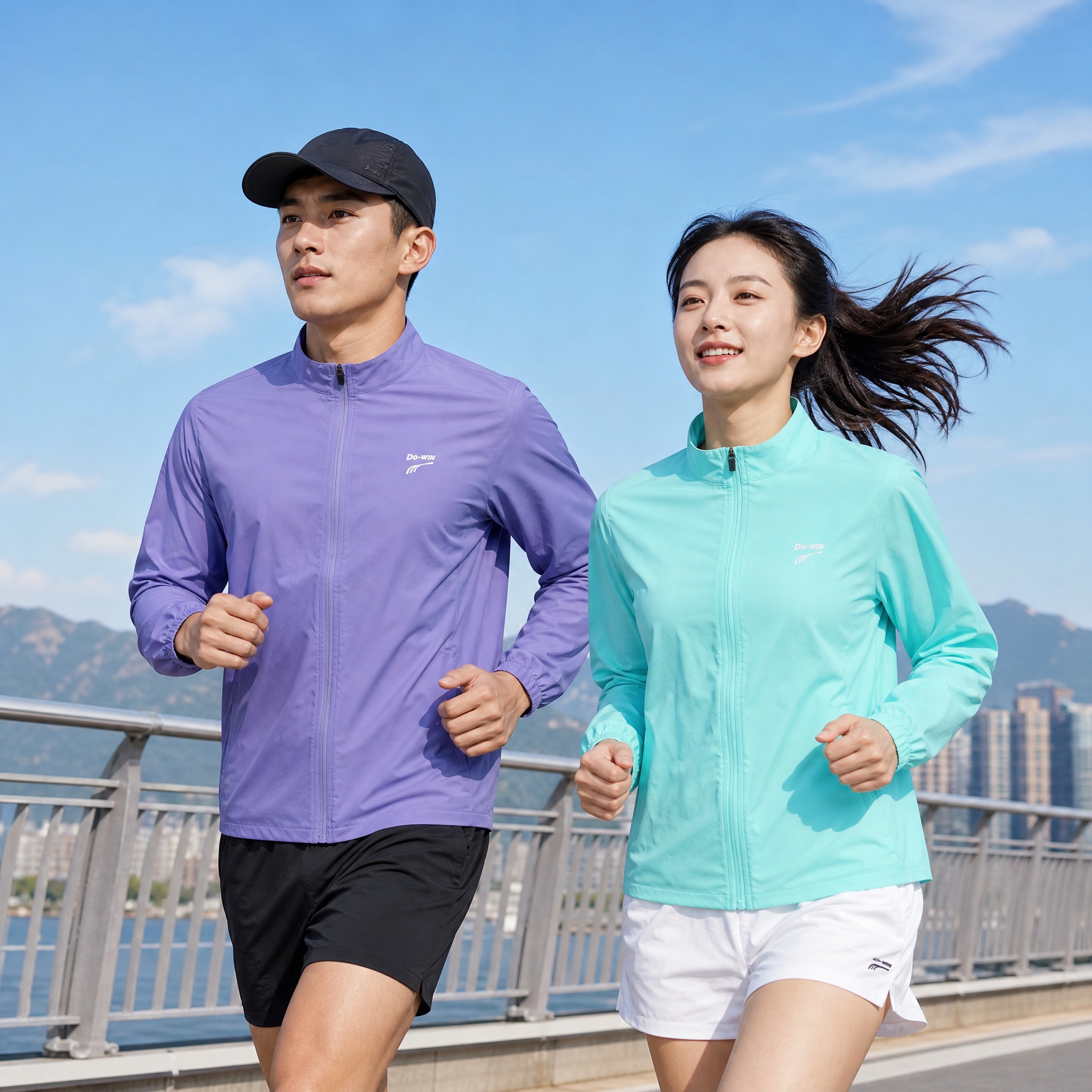 写实运动电商人像摄影，8K高清，质感真实。一男一女两位专业跑者… - 图片创意预览