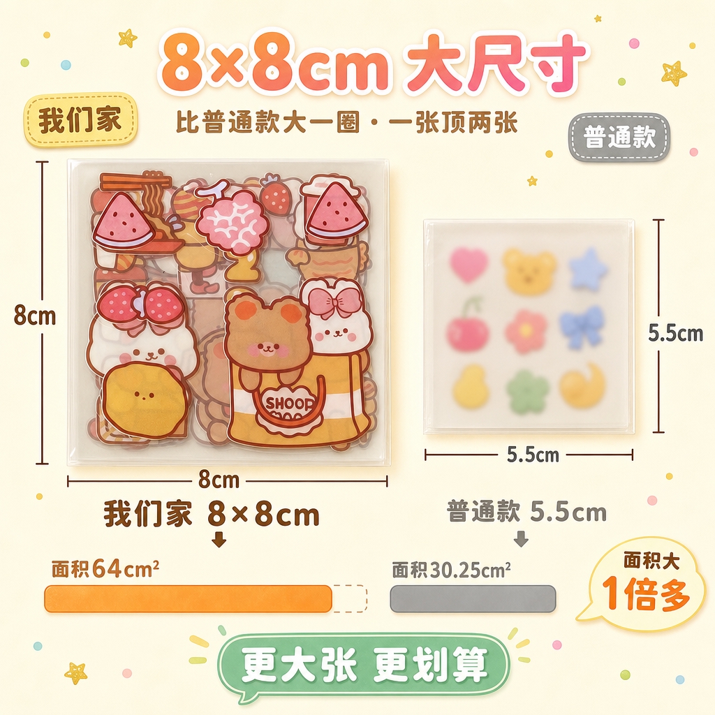 电商产品主图，1:1正方形画幅，奶油治愈风+卡通童趣风融合视觉… - 图片创意预览