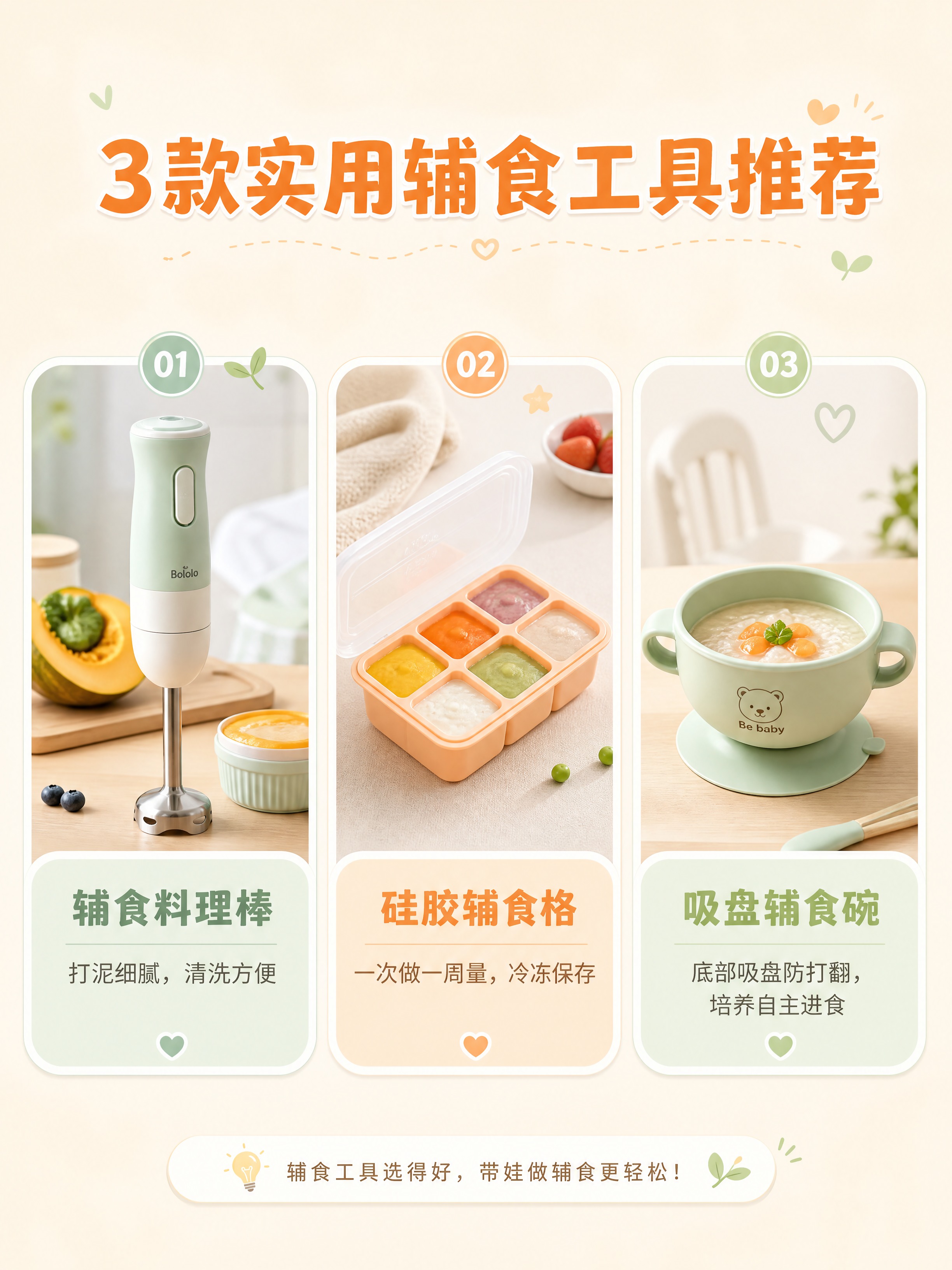 小红书图文笔记内容图，母婴好物推荐卡片风格，精致实用，卡片式网… - 图片创意预览