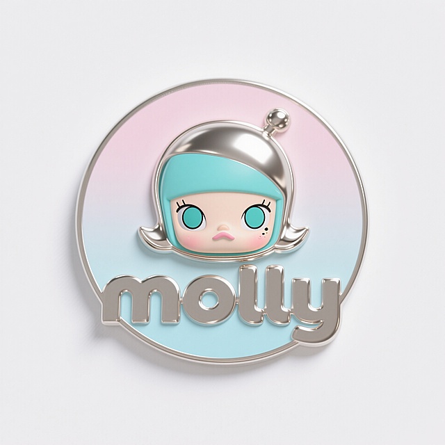泡泡玛特molly徽章