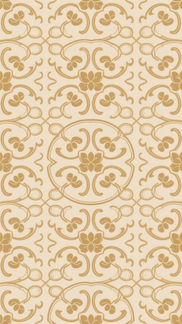 中式传统风格无缝纹样，以米色为底，深金色线条勾勒，整体采用对称式构图，由连续排列的缠枝莲纹与回纹组合而成，纹样线条流畅细腻，疏密有致，具有古典雅致的装饰美感，适合作为传统节日或中式主题设计的背景底纹。预览效果