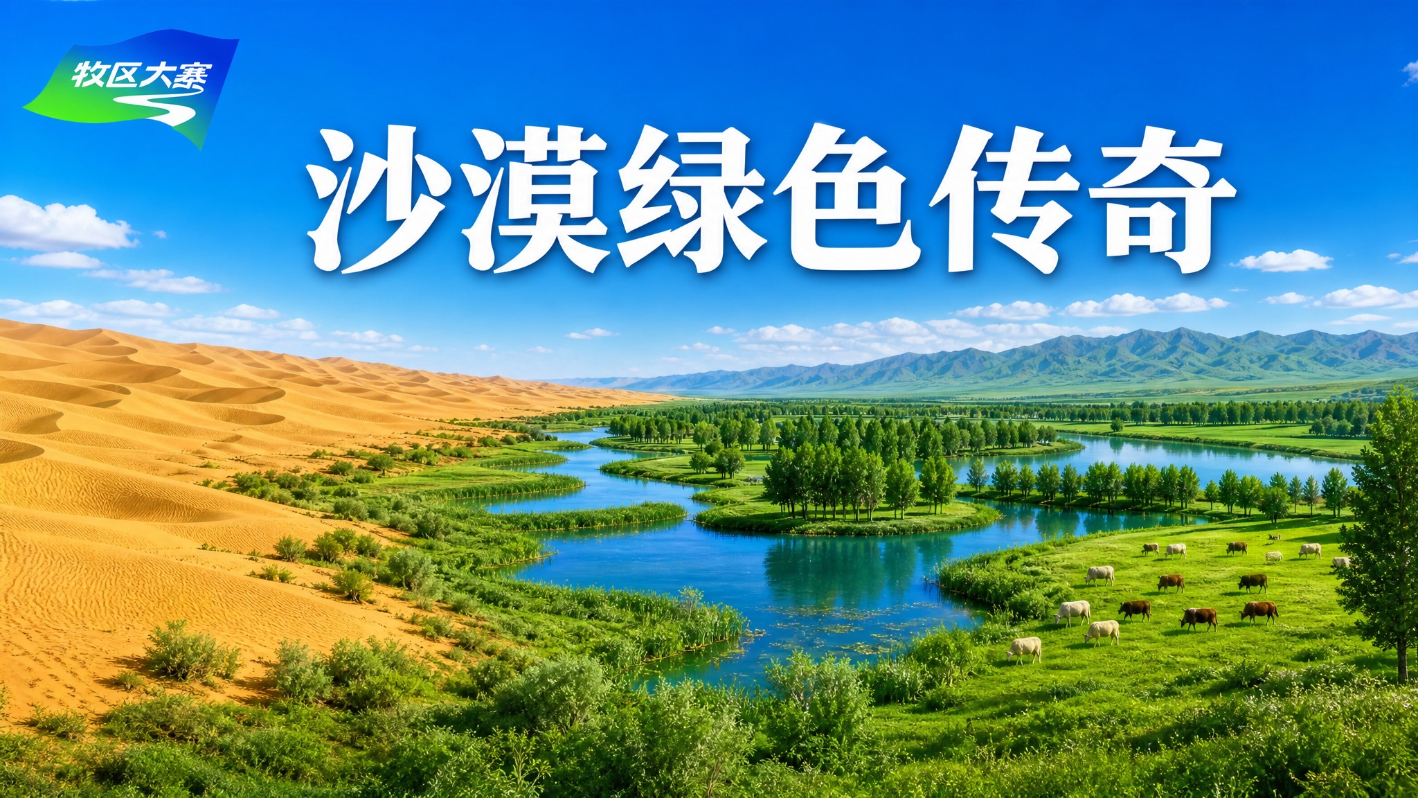 横版750px*400px小程序轮播图。画面展现沙漠变绿洲的壮… - 图片创意预览