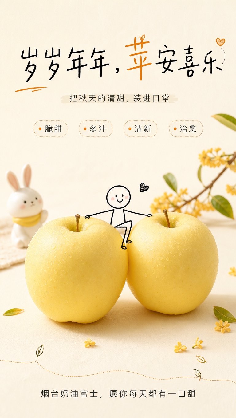 [商品] 使用【图1】【图2】【图3】【图4】烟台奶油富士苹果… - 图片创意预览