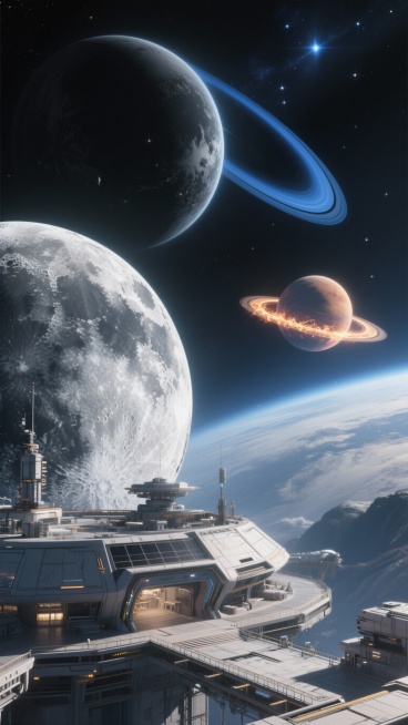 帮我生成20张关于月亮或者星球的图片预览效果