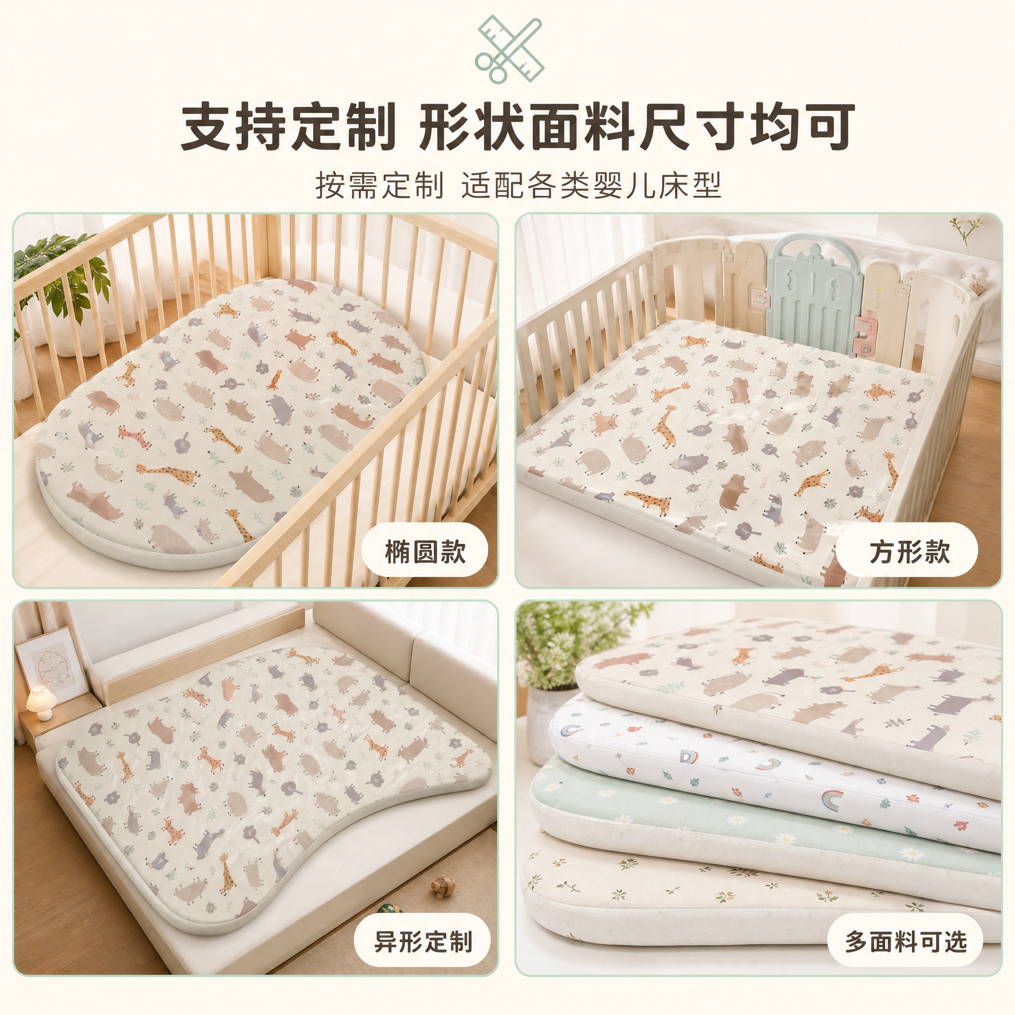[主图-5] 4D空气纤维婴儿床垫 可定制形状面料尺寸 多场景… - 图片创意预览