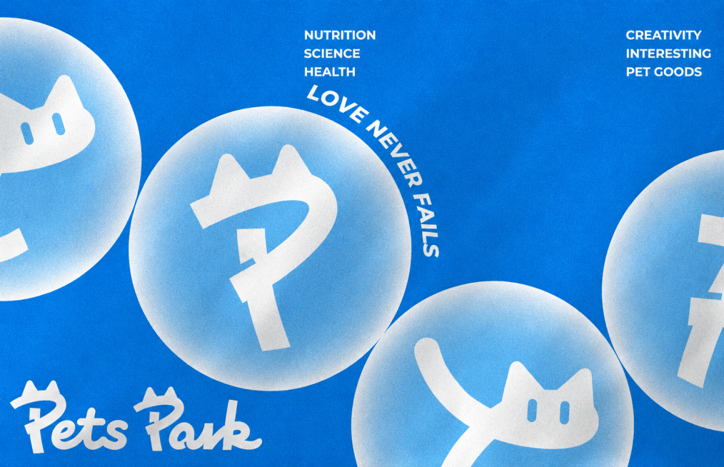 把图片左下角的tail park 修改为 Pets Park，保持修改后字体的手绘涂鸦风格与原图一致，提升整体图片清晰度到高清，保留蓝色背景、所有原有图案、文字和布局都不变，仅修改文字和提升画质预览效果