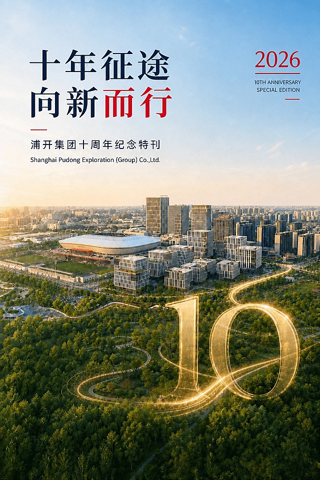 将图片中所有金色文字改为正红色：包括右上角的"2026"、标题中"向新而行"的金色部分，以及右上角的金色横线装饰。右下角的金色数字10和金色飘带光效保持不变，其他元素、构图、背景、建筑全部保持原样