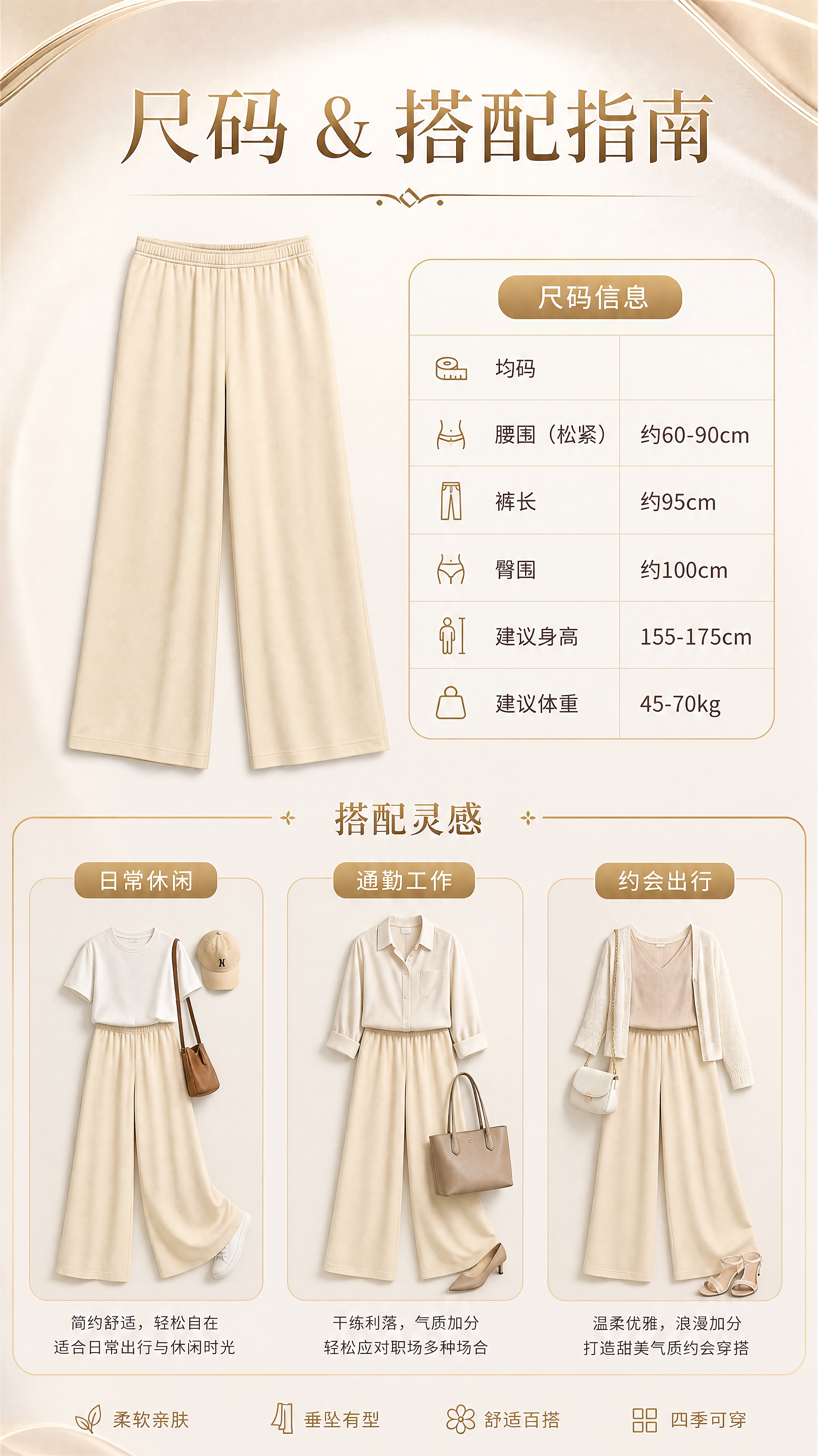 [商品] 使用【图1】米杏色云感阔腿裤；商品处理：保留版型、颜… - 图片创意预览
