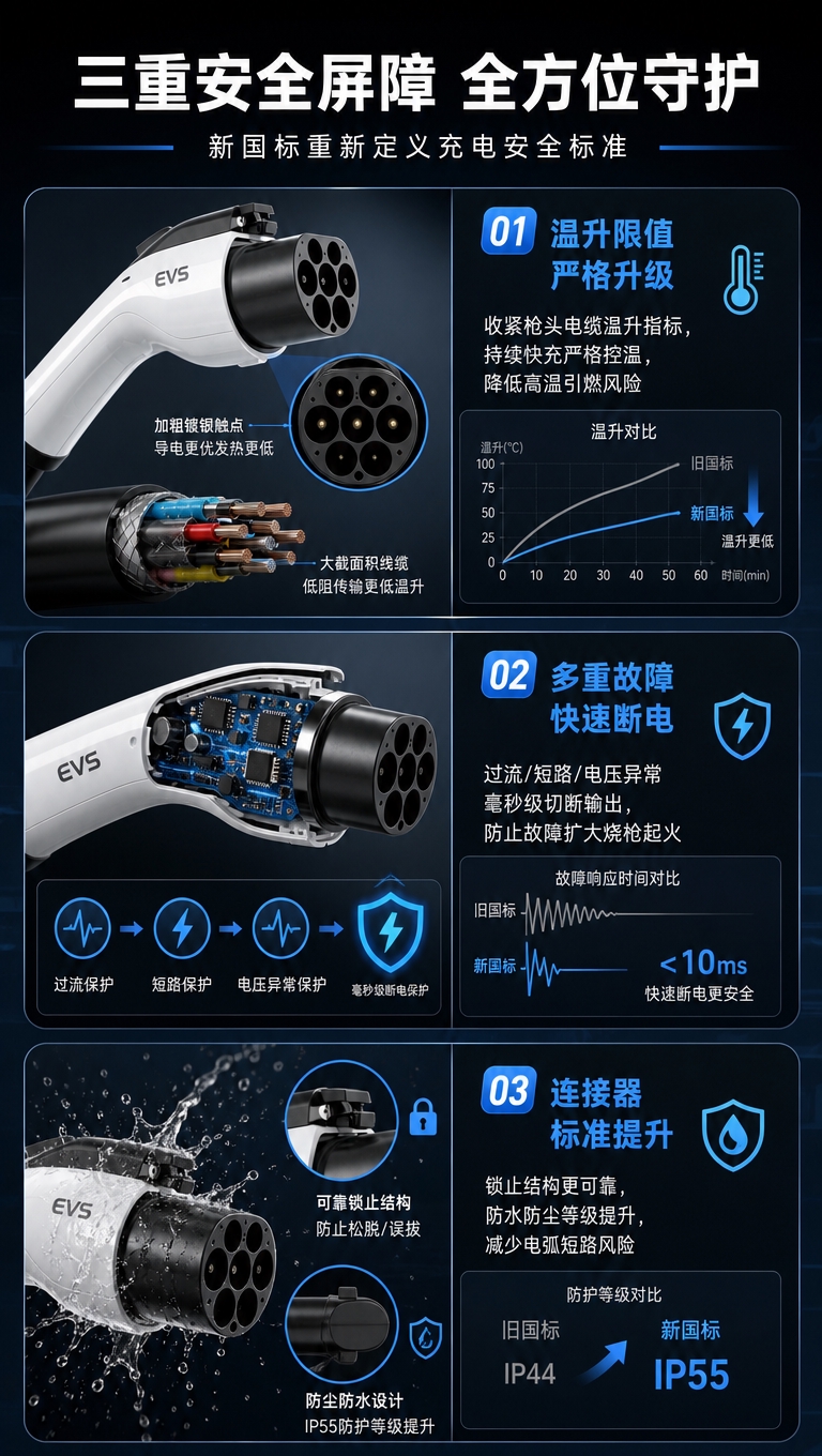[商品] 使用【图2】新国标充电枪产品；保留黑白配色、EVS标… - 图片创意预览