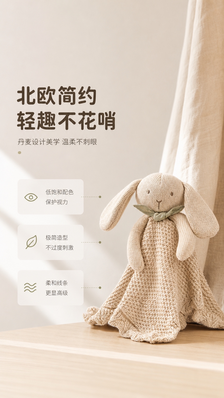 [商品] 使用【图1】米杏色针织长耳兔安抚巾；保留长垂耳、豆豆… - 图片创意预览