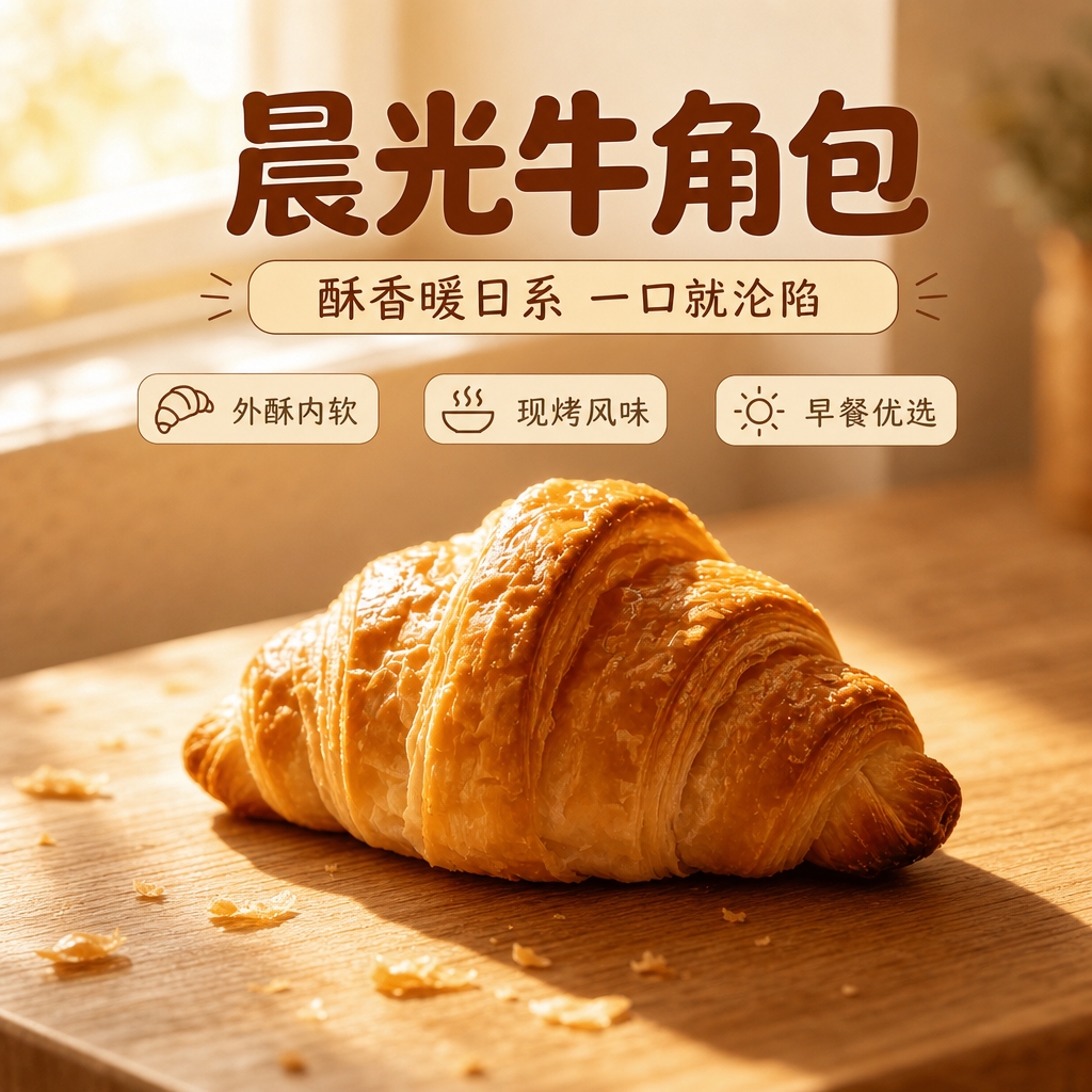 [商品] 使用【图1】晨光牛角包；保留牛角包的经典弯月造型、层… - 图片创意预览