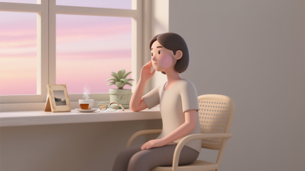 3D插画风格，C4D渲染，OC渲染，Blender建模，柔软光线，低饱和度柔和色调，莫兰迪色系，光滑材质，细腻纹理，影棚打光，8k分辨率，超细节，极简场景构图，人物居中半身，背景纯净淡色渐变，人物坐在预览效果