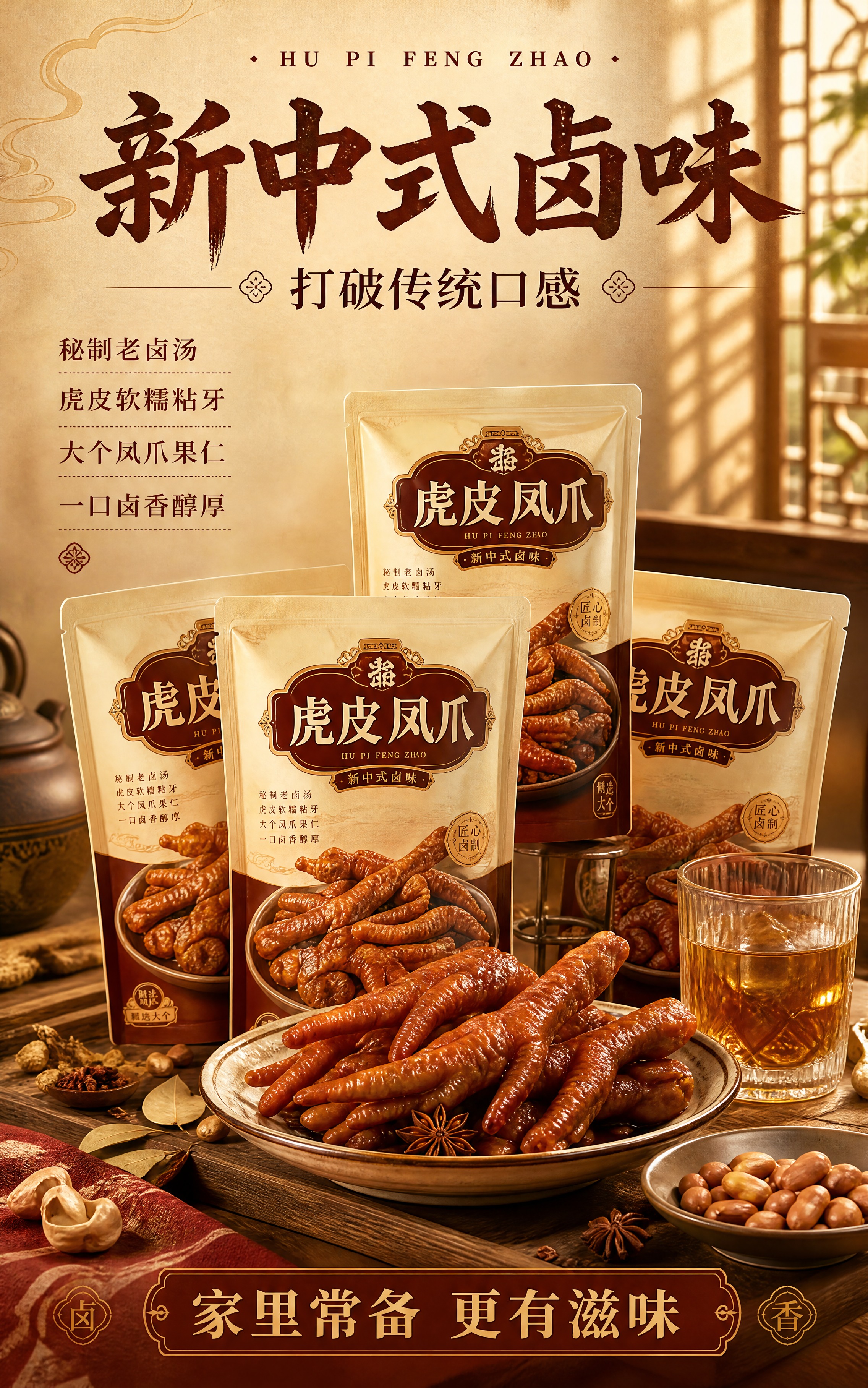 [商品] 虎皮凤爪零食，保留凤爪真实形态、虎皮褶皱、酱卤红棕色… - 图片创意预览