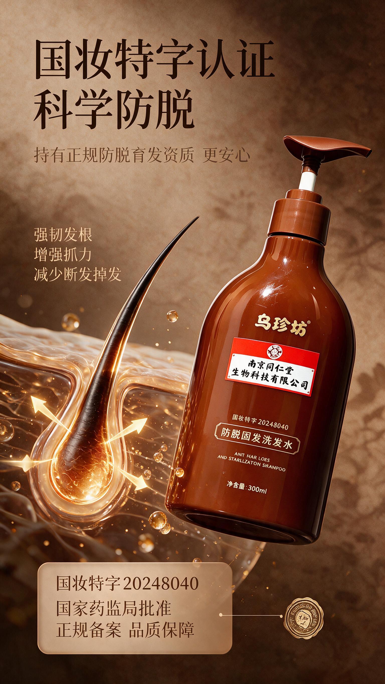 [商品] 使用【图1】南京同仁堂乌珍坊防脱固发洗发水单瓶；保留… - 图片创意预览