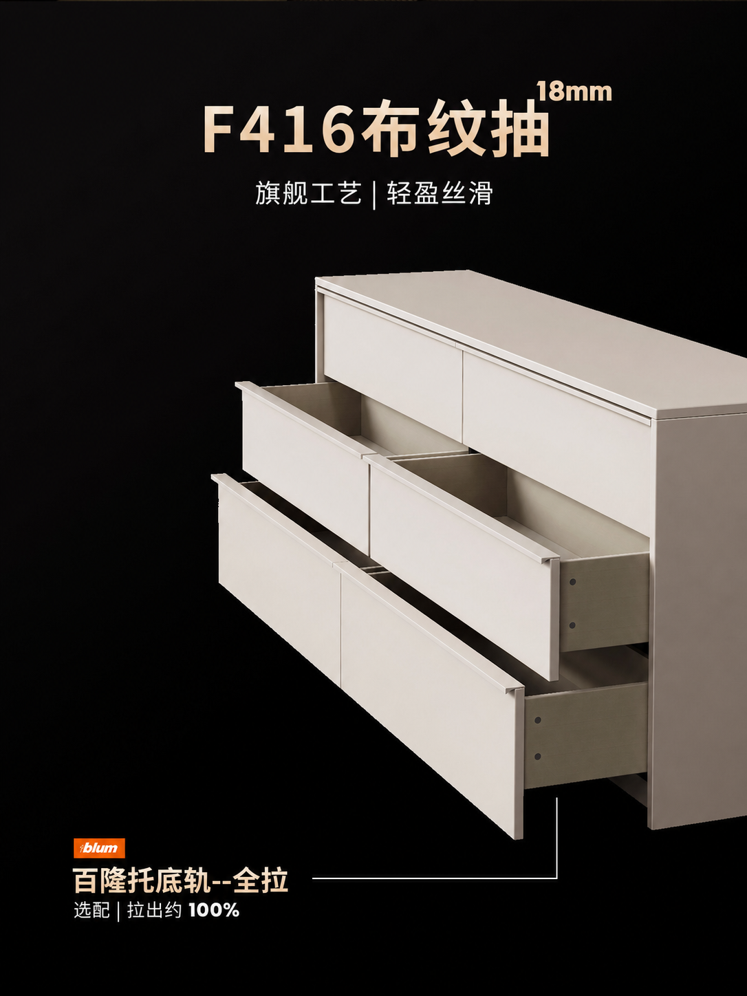 基于参考图进行修改：1. 将顶部标题“纤薄布纹抽”改为“F41… - 图片创意预览
