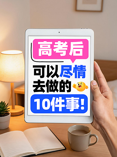 吸晴大字高考后必做事项创意实景风小红书封面