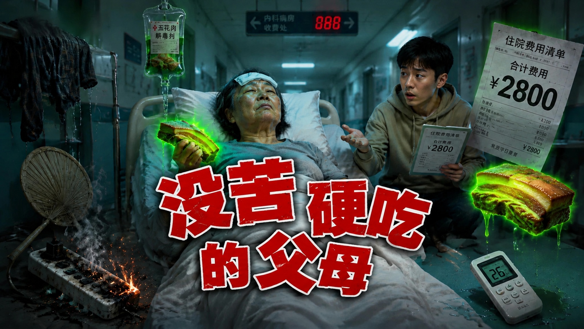 将海报底部的标题「没苦硬吃的父母」移动到画面正中央位置，标题采… - 图片创意预览