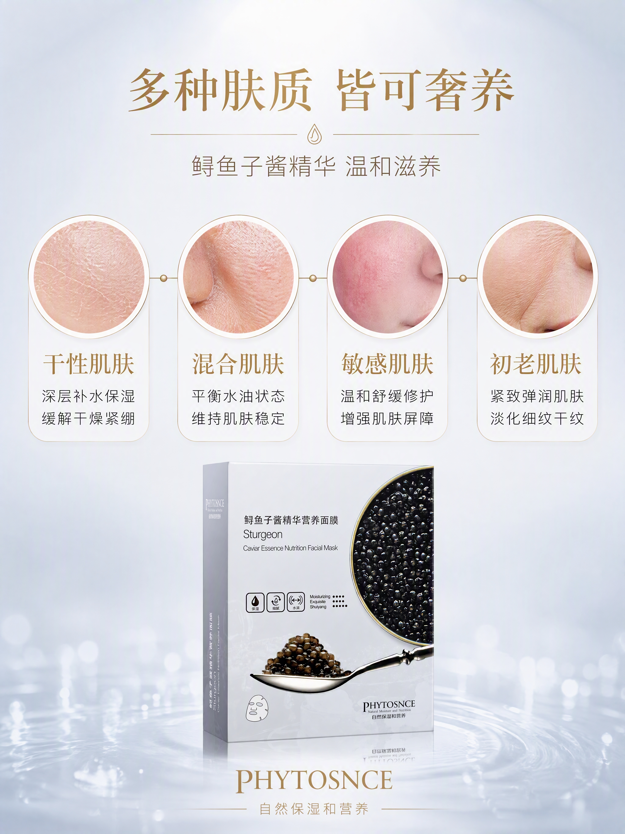 [第7张] 肤质适配页 - 四大肤质分格适用说明。本张使用【图… - 图片创意预览