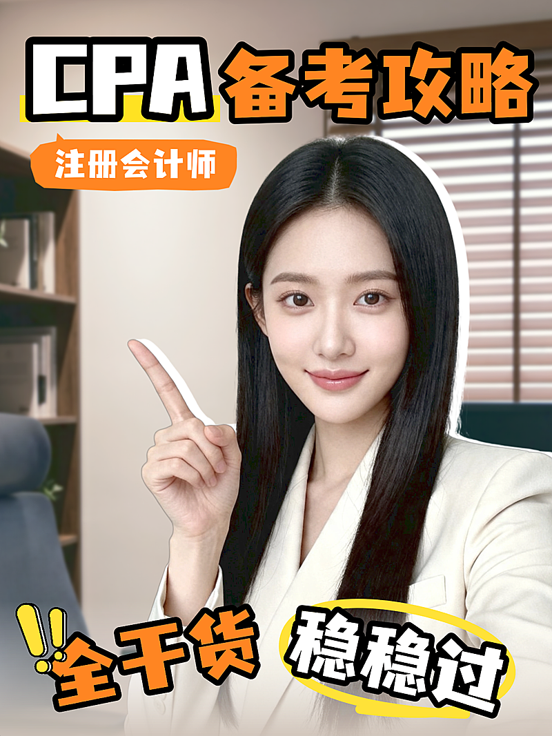 CPA备考攻略教育培训考证注册会计师考试攻略指南人像小红书封面