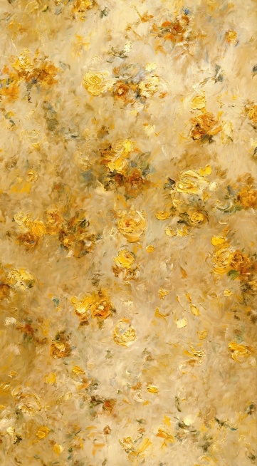 增加油画厚重笔触质感，将画面中花朵改为暖黄色调预览效果
