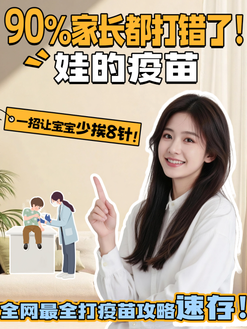 儿童疫苗接种知识科普攻略小红书封面预览效果