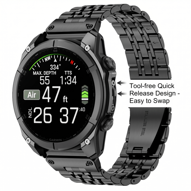 [Main Image 6] Quick release function display for Garmin Quick Release Three-Bead Stainless Steel Wa预览效果