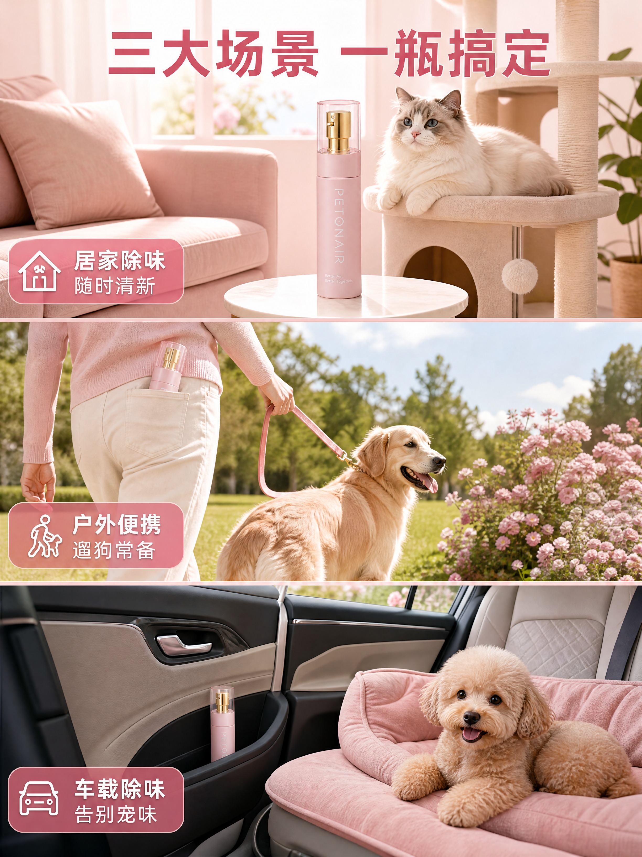 [商品] 使用【图1】PETONAIR粉色宠物除臭喷雾；保留樱… - 图片创意预览
