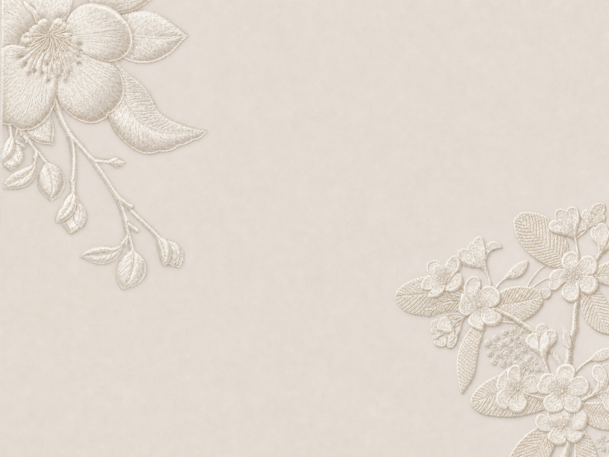 将图中的花朵制作成刺绣效果，保持背景颜色和纹理不变，花朵改为高密度刺绣，保留原有花型结构，呈现丝线光泽和立体刺绣纹理预览效果