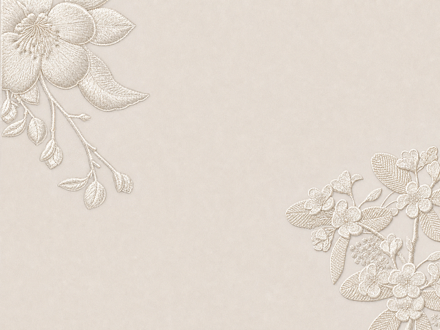 将图中的花朵制作成刺绣效果，保持背景颜色和纹理不变，花朵改为高密度刺绣，保留原有花型结构，呈现丝线光泽和立体刺绣纹理