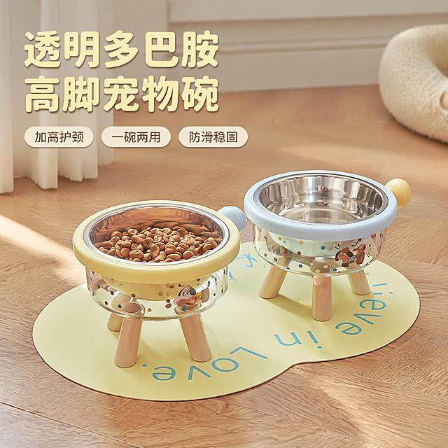「图片1」，「图片1」「图片1」「图片1」「图片1」生成电商主图（5张），商品名称是透明多巴胺高脚碗，卖点是加高护颈，一碗两用，防滑稳固，碗架分离，清洗方便，安全材质，多巴胺配色。适配淘宝/天猫平台，主图比例为1:1