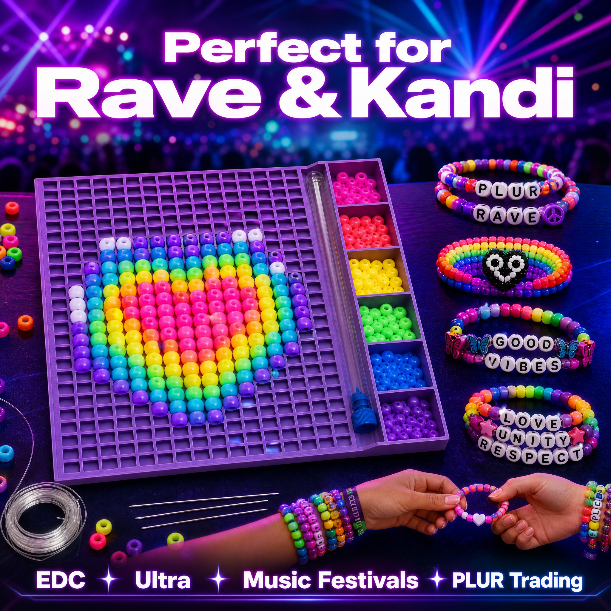 [主图-5] 电音节/音乐节Rave Kandi社交氛围图，展… - 图片创意预览