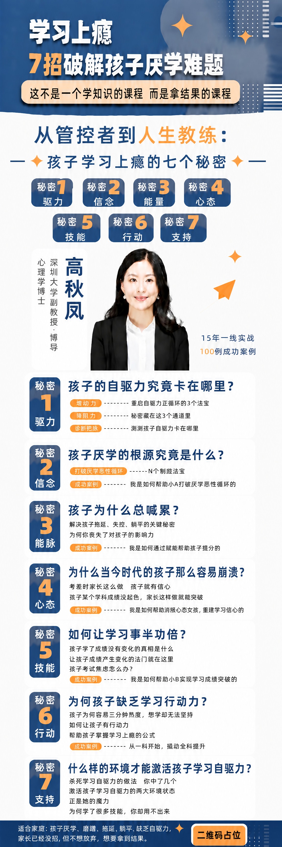 基于这张竖版超长课程宣传海报，在人像左侧空白区域新增一处竖版讲… - 图片创意预览