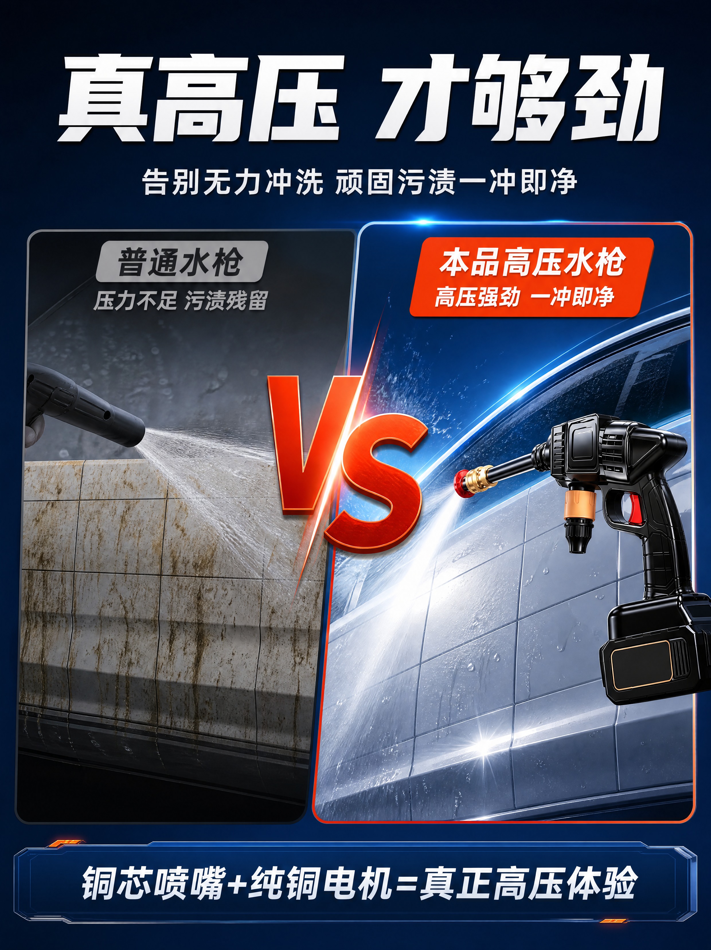 [商品] 使用【图1】无线高压洗车水枪；保留黑色枪身、黑色金属… - 图片创意预览